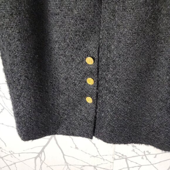 Paula Klein France VTG Black Wool Tweed Blazer Skirt Suit Set - Picture 9 of 14